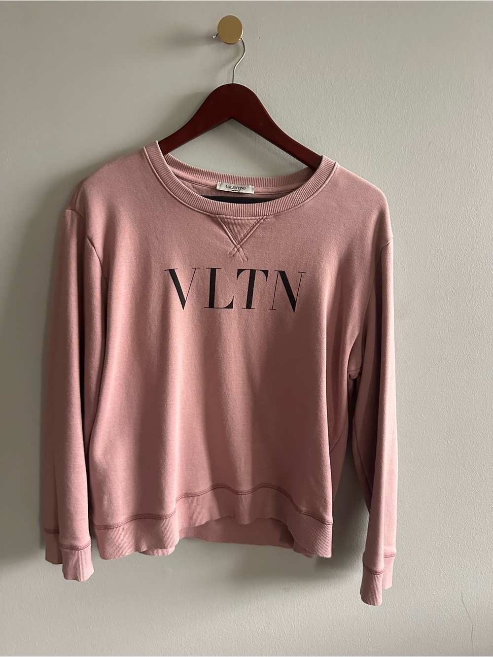 Valentino Dusty Pink Logo Crewneck Sweatshirt